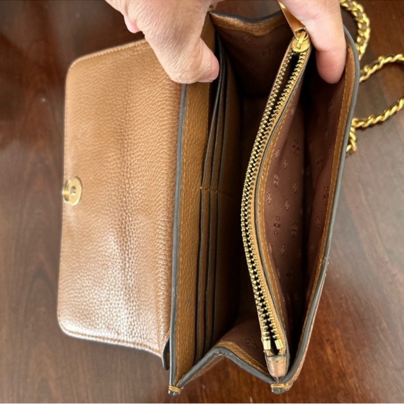 Tory Burch Brown Crossbody Bag with Gold Accents - Picture 9 of 9